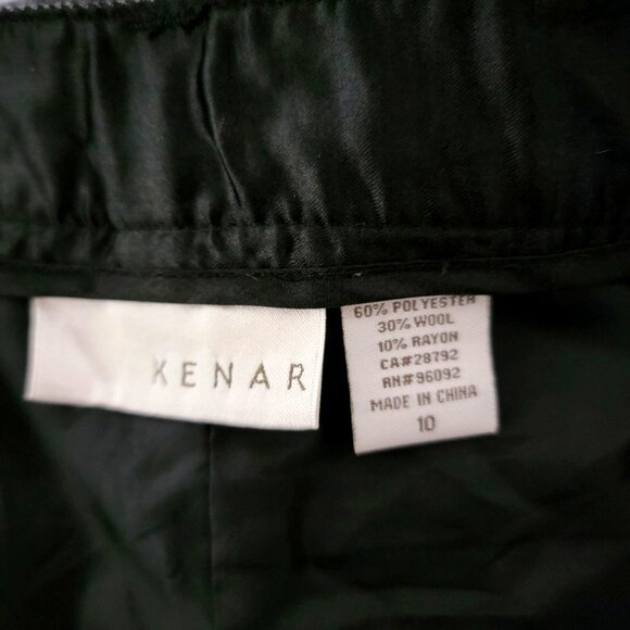 Kenar Womens Moto Style Dress Pants Zip Legs Sz 10 Zip Pockets Lined Grey Tweed - Picture 3 of 16